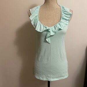 #89- LILLY PULITZER- light blue ruffled tank